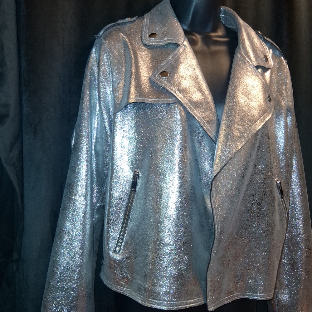 Cato Metallic Silver  Jacket - Picture 3 of 5